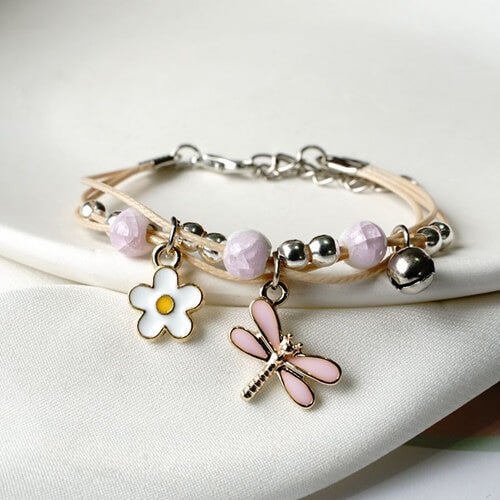 Pulseira Libélula de Cor Rosa Nobrelo