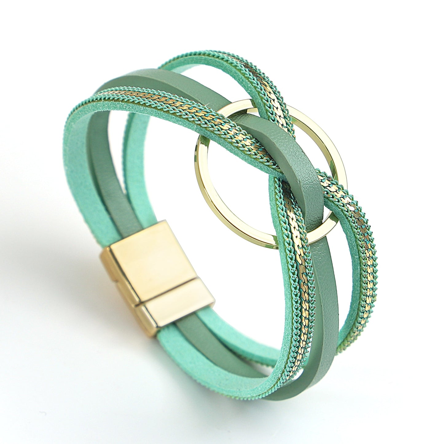 Pulseira Brigitte Cor Verde Claro - Trabalhamos com diversos modelos de pulseiras. Venha conferir o nosso site.