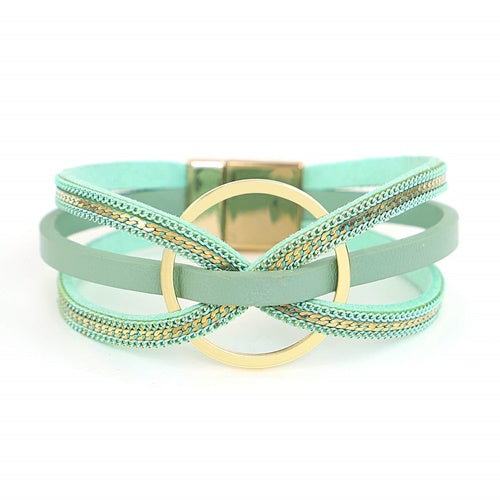 Pulseira Brigitte Cor Verde Claro - Trabalhamos com diversos modelos de pulseiras. Venha conferir o nosso site.