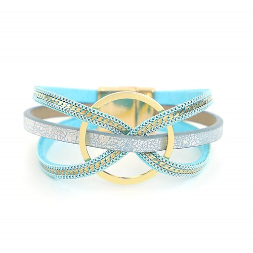 Pulseira Brigitte Cor Azul Claro - Trabalhamos com diversos modelos de pulseiras. Venha conferir o nosso site.