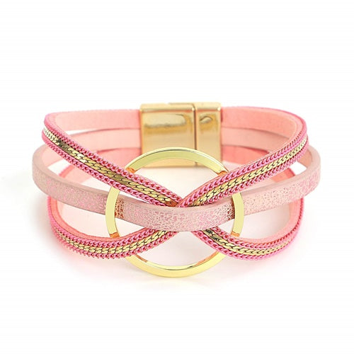 Pulseira Brigitte Cor Rosa - Trabalhamos com diversos modelos de pulseiras. Venha conferir o nosso site.