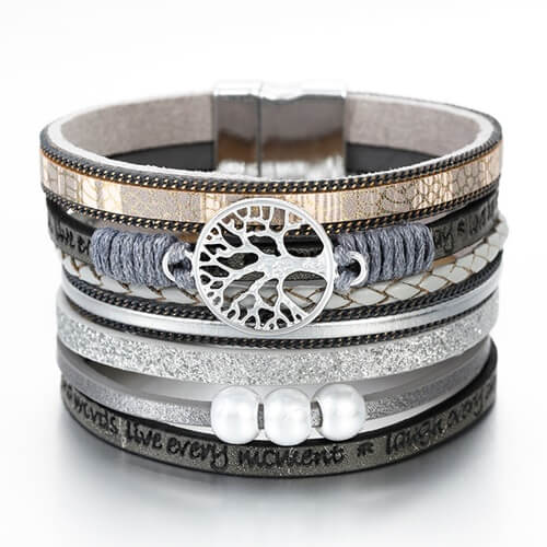 Pulseira Árvore da Vida Cinza, possui design moderno e exclusivo! Somos especialistas em pulseiras