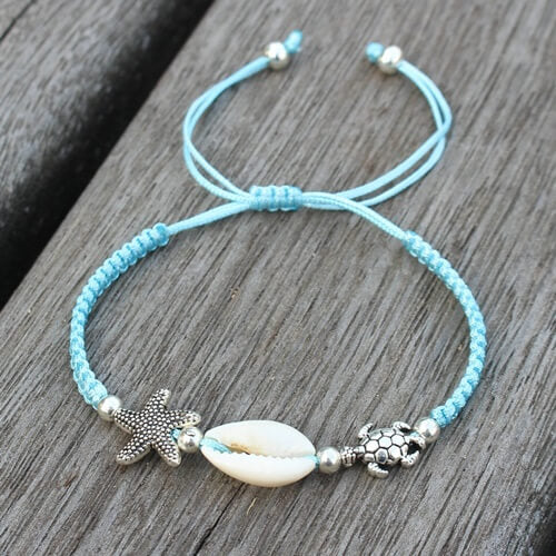 Pulseira estilo praia, cores que combina com o seu biquíni. Cor da Pulseira Azul