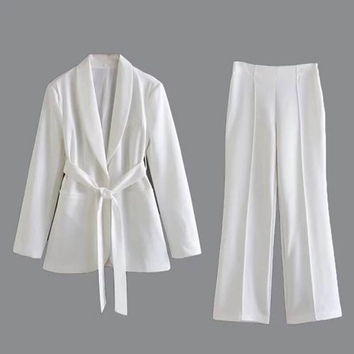 Conjunto Elegante Blazer 2 pcs Blazer e Calça Nobrelo de cor Branco