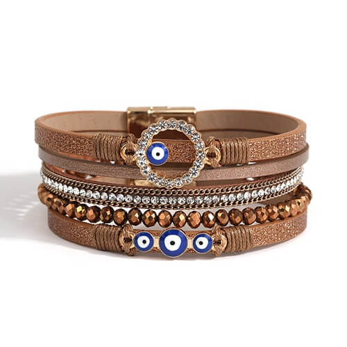 Joias de olho grego não podem faltar. Se você curte uma joia com estilo e para usar em qualquer ocasião, essa pulseira é perfeita. 