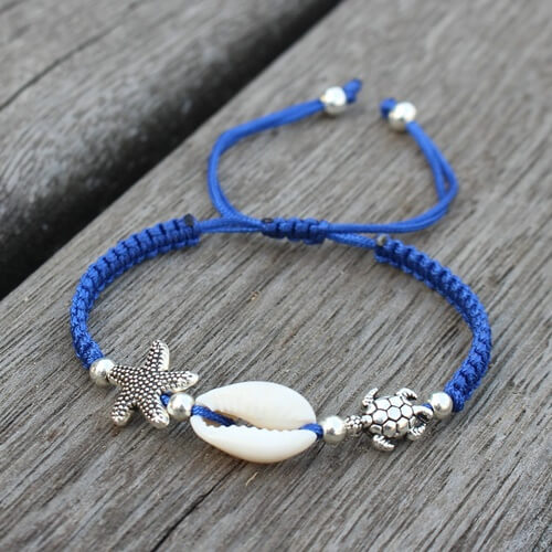 Pulseira estilo praia, cores que combina com o seu biquíni. Cor da Pulseira Azul